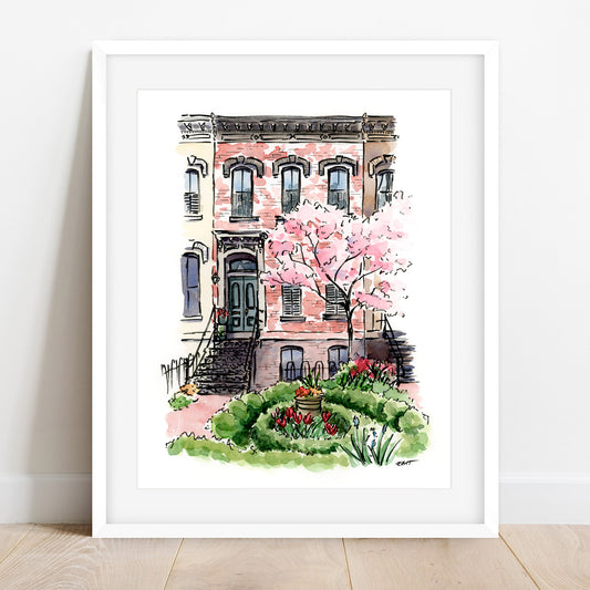 Brick & Blooms Watercolor