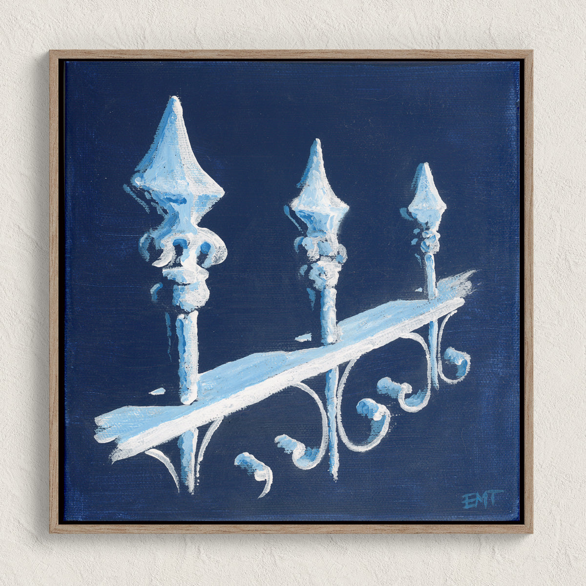 Ode to DC Fences, on Blue (on canvas)