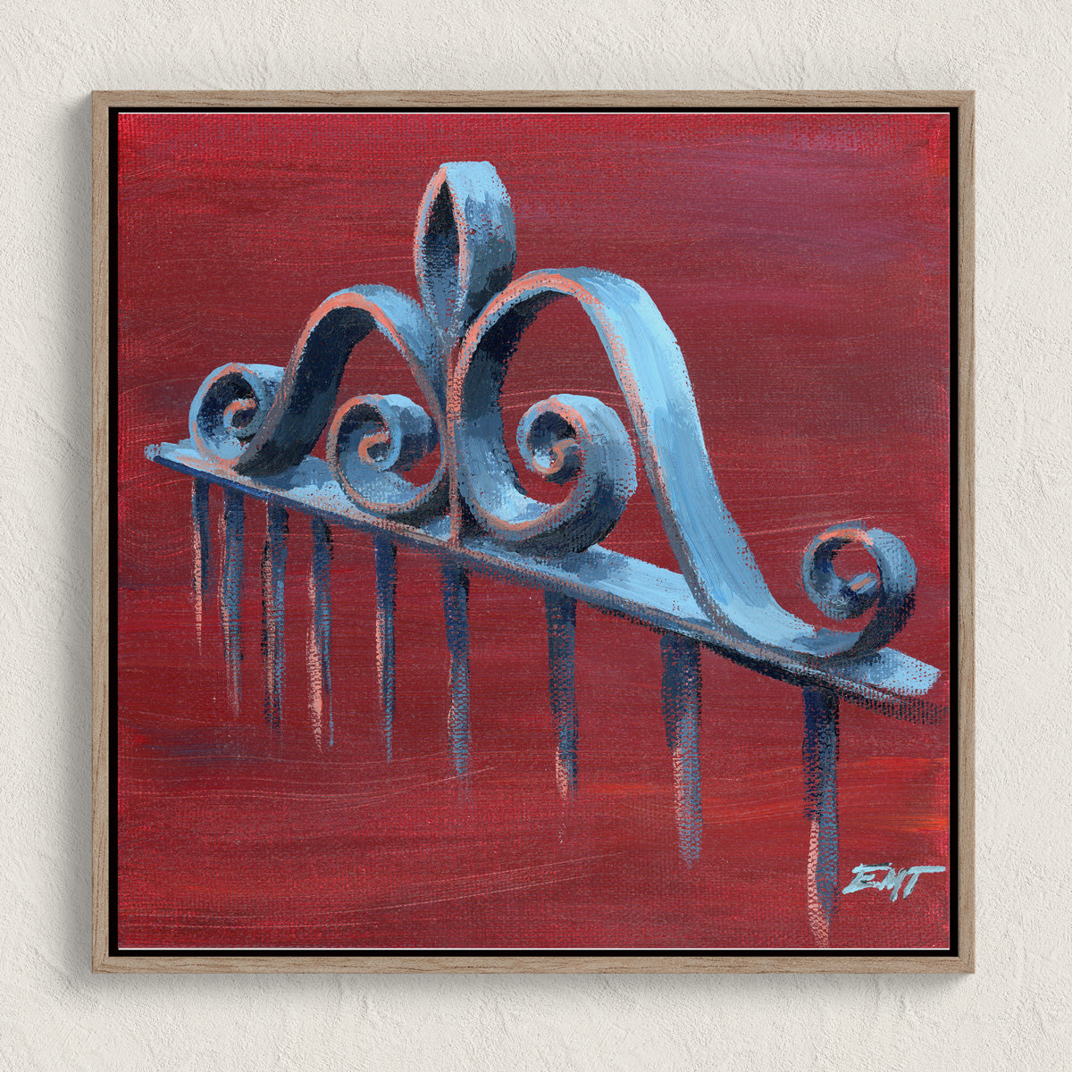 Ode to DC Fences, on Red (on canvas)