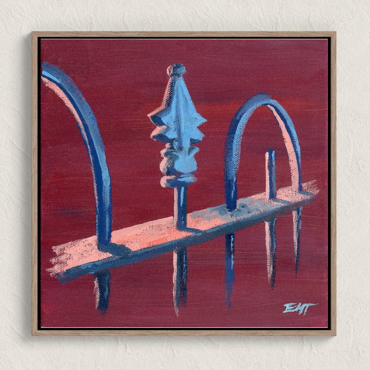 Ode to DC Fences, on Red (on canvas)