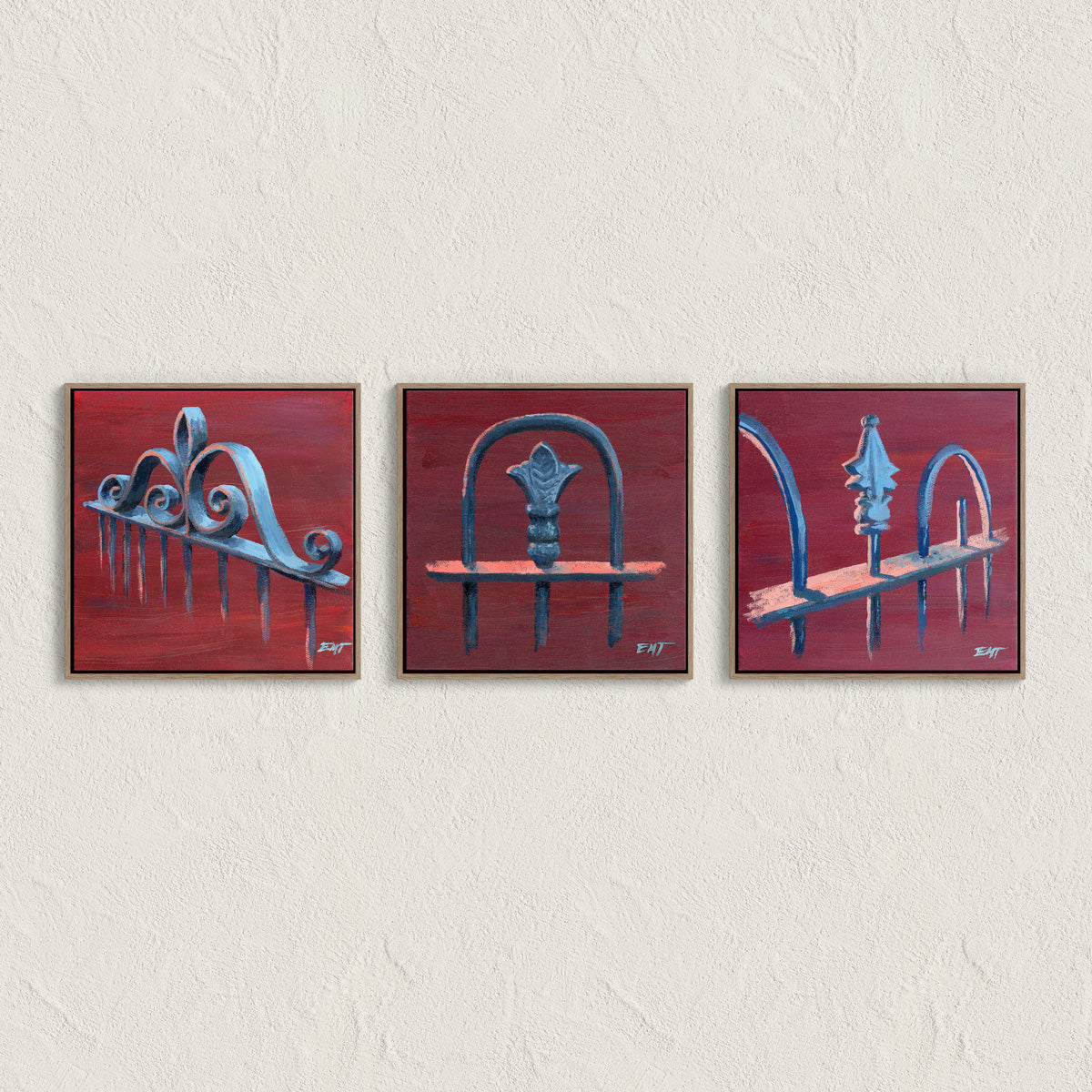 Ode to DC Fences, on Red (on canvas)