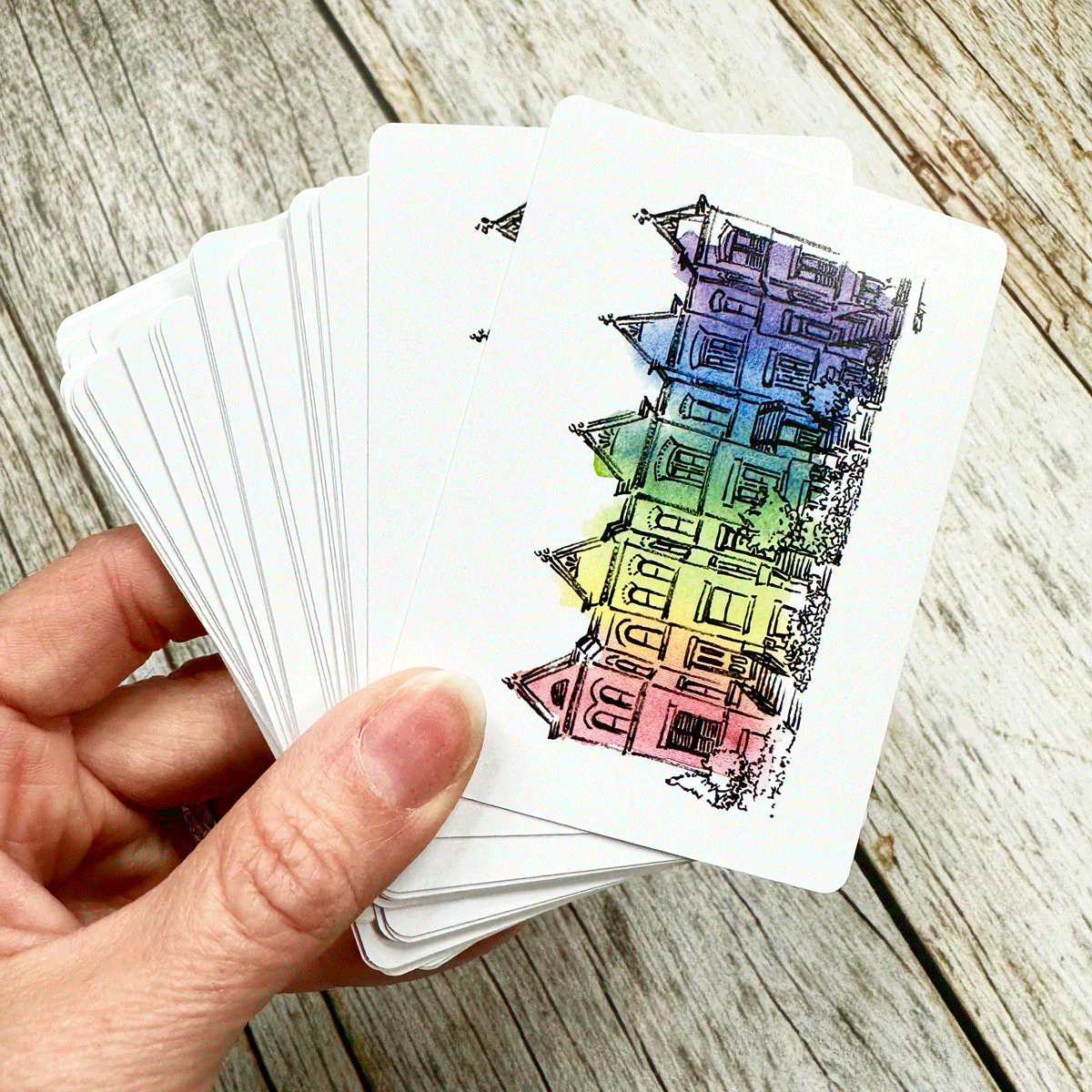 Rainbow Row Playing Cards