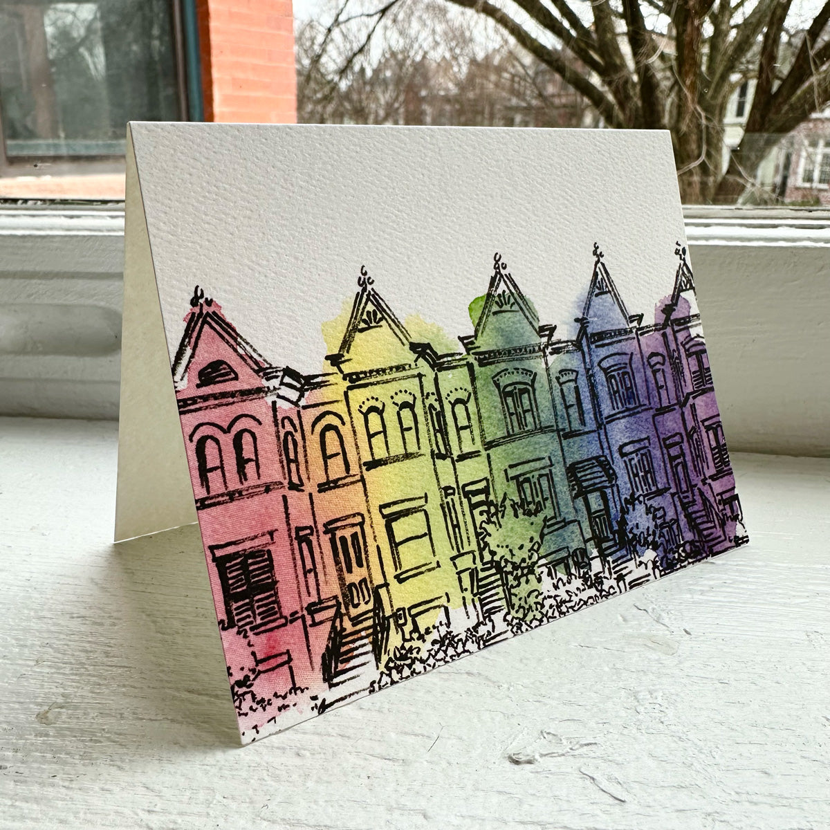 Rainbow Row Cards (set of 6)