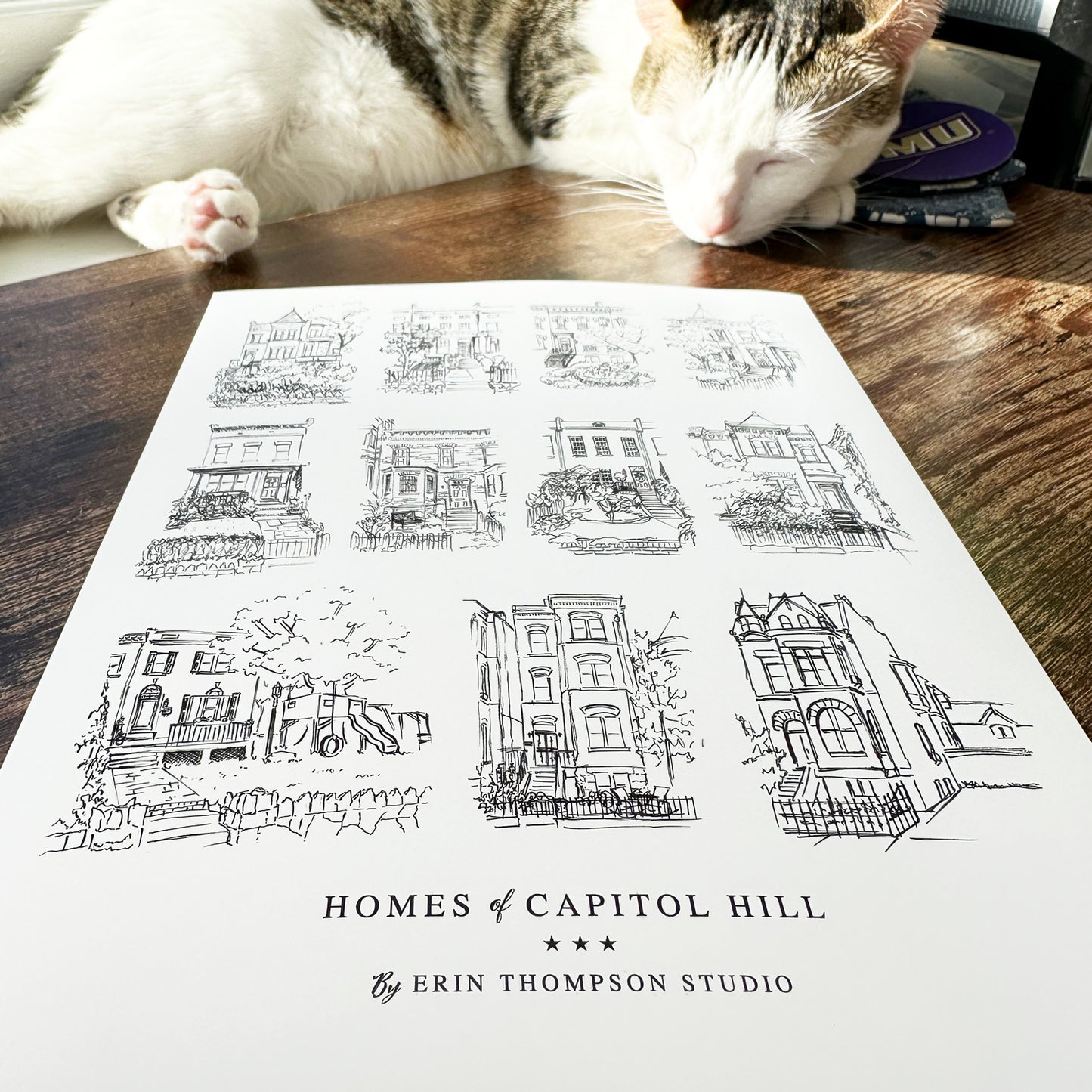 Homes of Capitol Hill (black & white sketches)