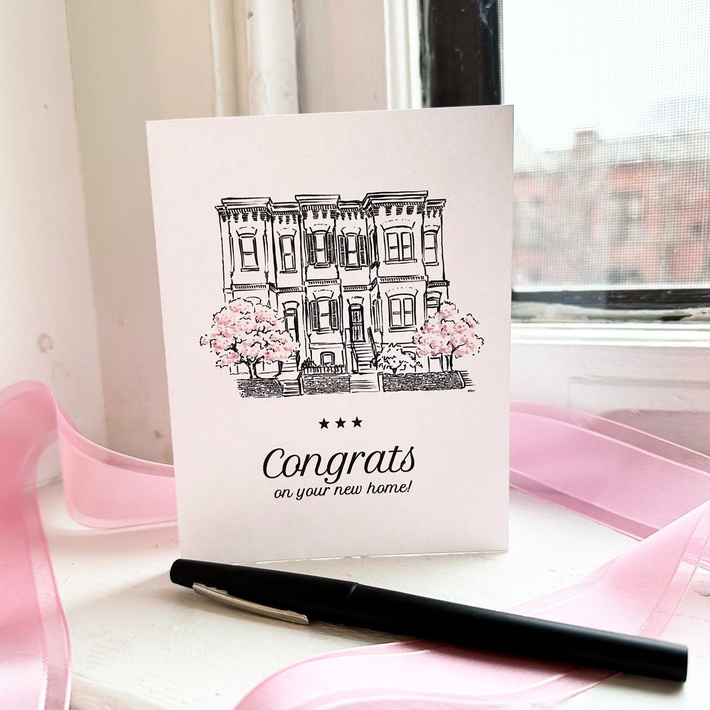 Homes & Cherry Blossoms: New Home card (single)