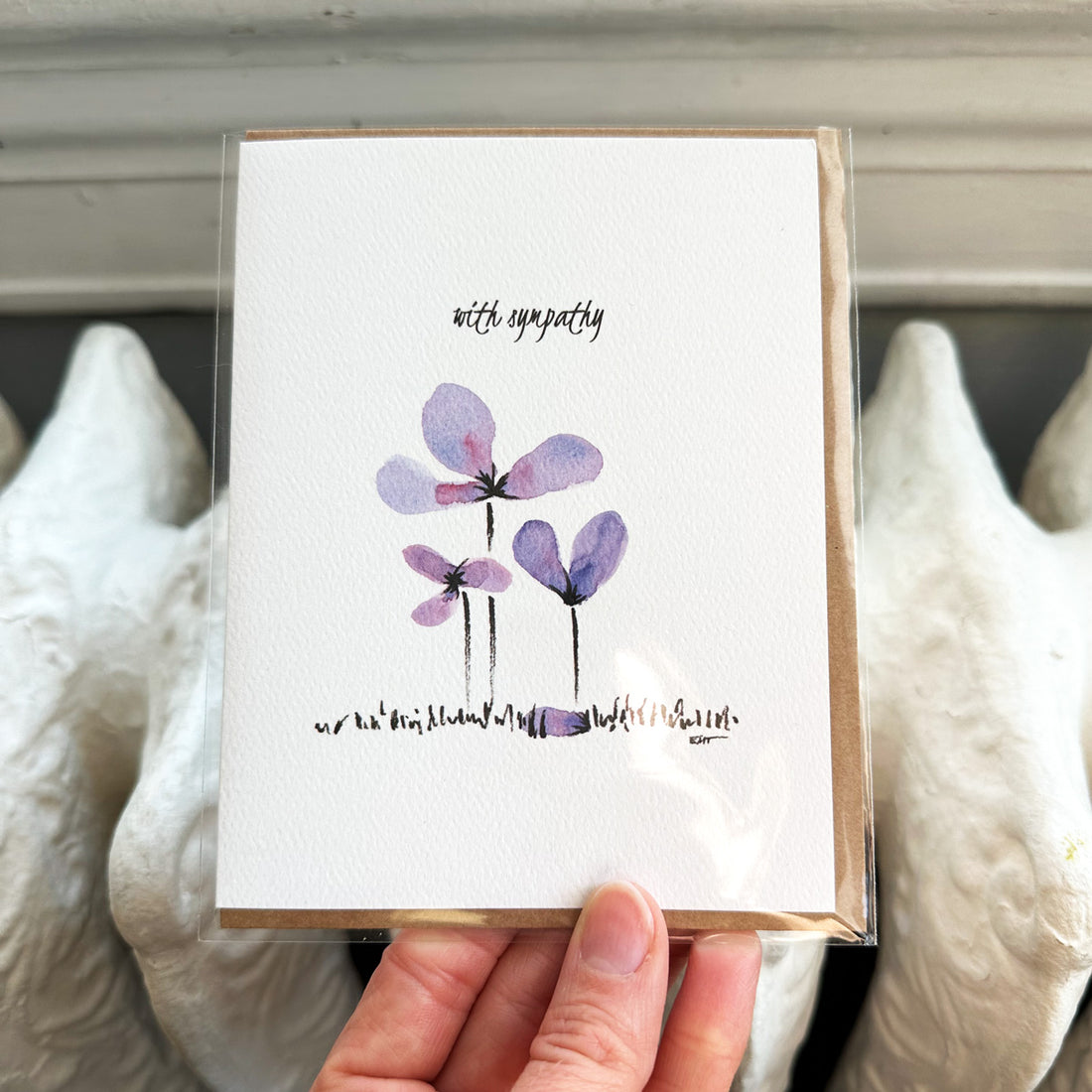 Dropped Petal Sympathy Card (card single) – Erin Thompson Studio