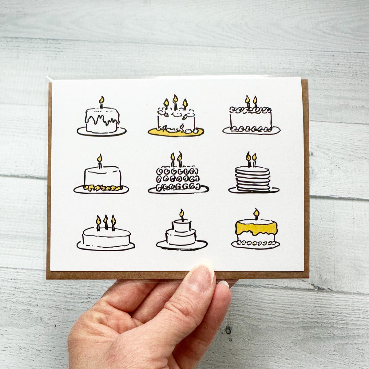 Happy Birthday Cakes card (single)