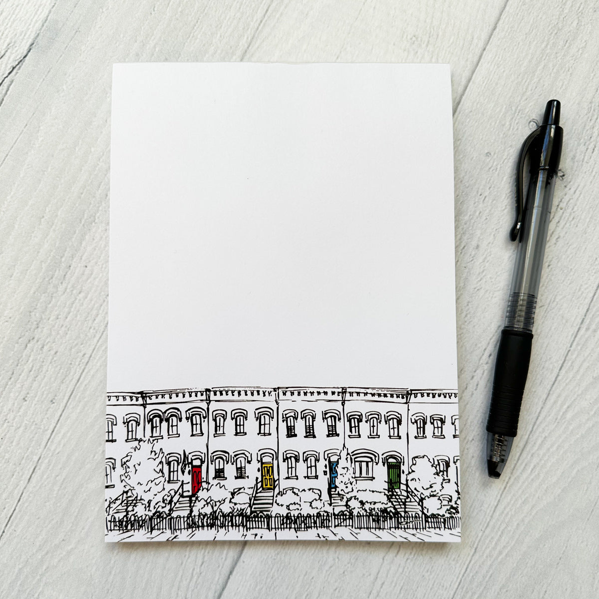 Notepads: DC Row Houses with Colored Doors