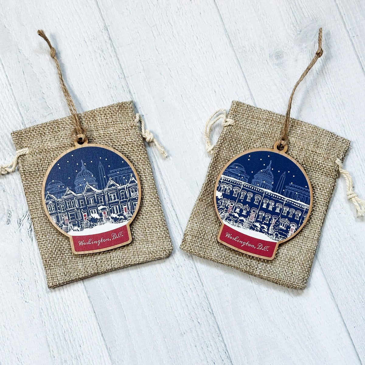 DC Snow Globe Ornaments