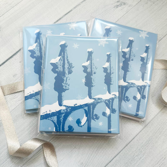 Snowy Fence Winter/Holiday Cards (set of 6)