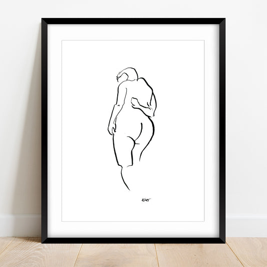 Nude Figure With Hand Behind Back