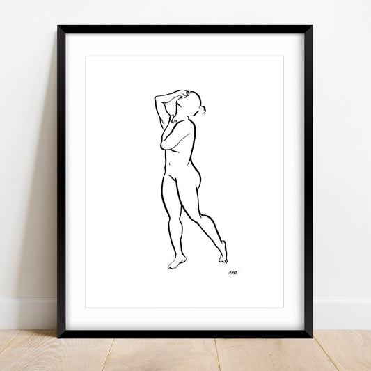 Nude Figure with Hand to Forehead