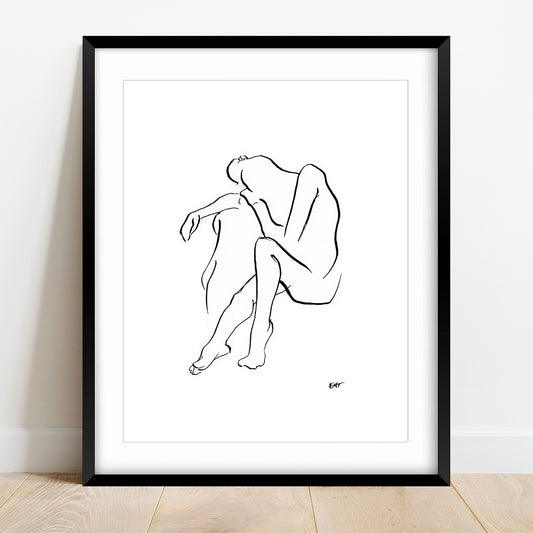 Nude Figure Resting Head on Arm